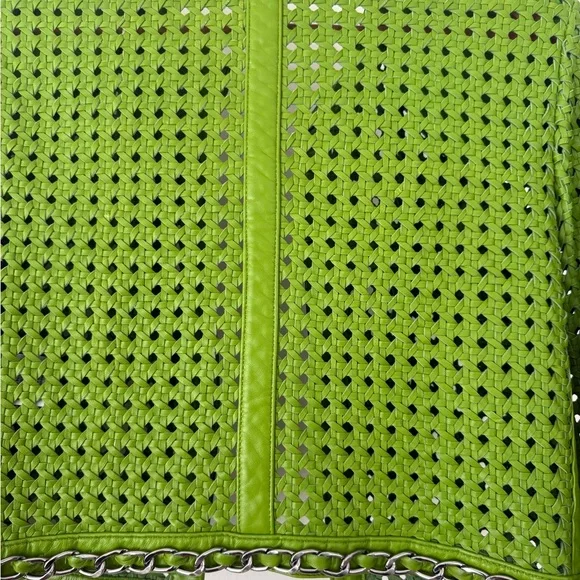 Alice + Olivia Perforated Green Blazer